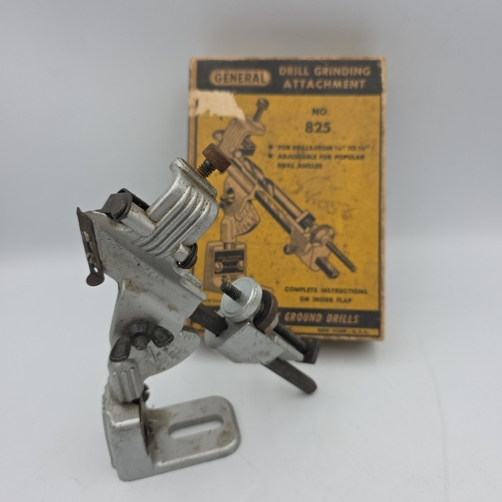 Vintage General Drill Grinding Attachment No. 825 with Original Box & Manual